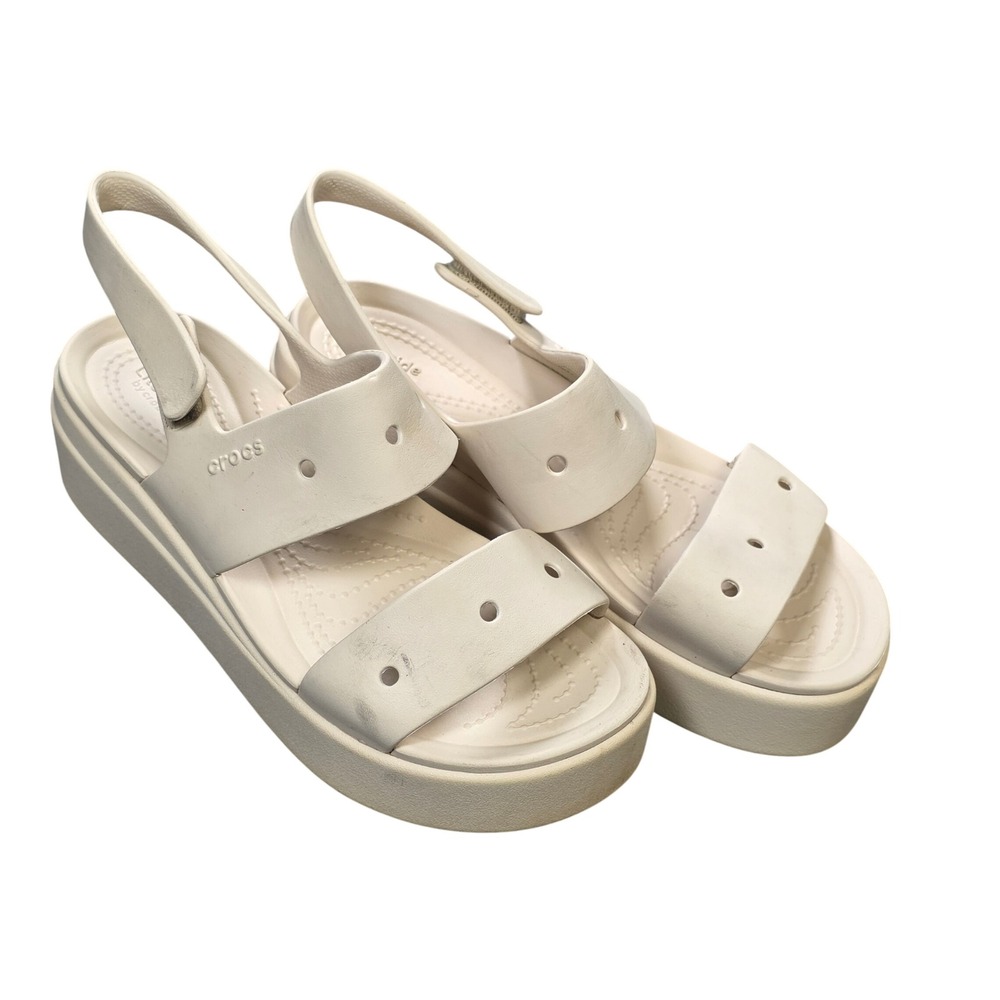 Crocs LiteRide 360 Platform Sandal Women's Size 6 Off White Strappy Slingback